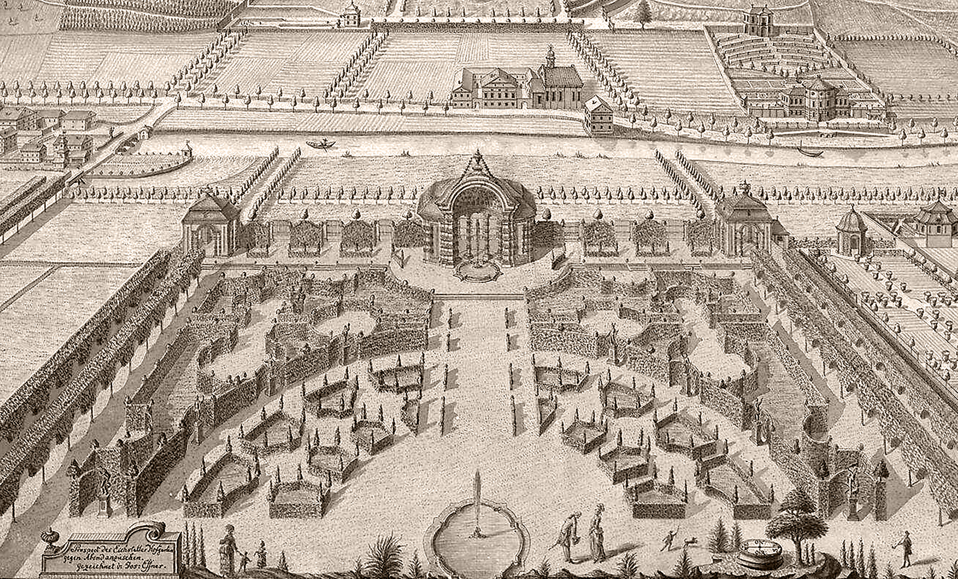 Historische Ansicht des Hofgartens der Sommerresidenz Eichstätt